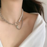 Fashion Snake Head Star Pearl Chain Stitching Short Clavicle Chain Necklace sku image 1