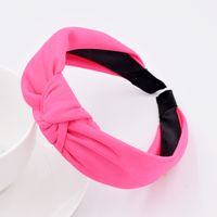 New Solid Color Striped Korean Fabric Knotted Retro Solid Color Fabric Handmade Headband sku image 2