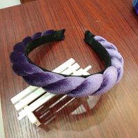 Hot-selling Fashion Gold Velvet Sponge Braid Hand-woven Fabric Headband For Women sku image 6