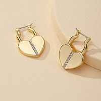 Fashion Love Small Lock Diamond Hot Selling Earrings Wholesale sku image 1