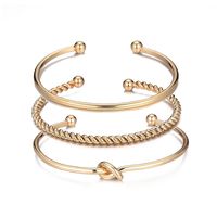 Hot Selling Simple Geometric Knotted Twist Bracelet Three-piece Set Wholesale sku image 1