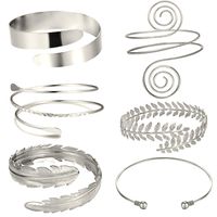 Hot Selling Geometric Metal Bracelet Set Leaf Arm Ring Six-piece Set Wholesale sku image 8