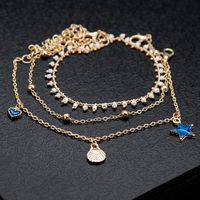 New Blue Starfish Seaside Style Pendant Anklet Summer Creative Retro Anklace Wholesale main image 3