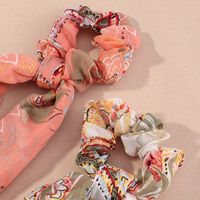 Fashion New Satin Floral Knotted Streamer Long Scarf Hair Scrunchies Set main image 5