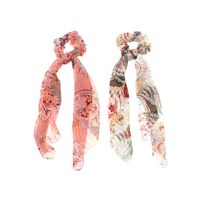 Fashion New Satin Floral Knotted Streamer Long Scarf Hair Scrunchies Set main image 6
