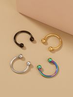 Fashion No Need To Wear Holes Fake Multicolor C-shaped Simple Nose Ring main image 3