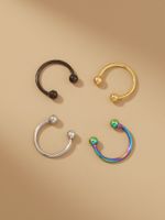 Fashion No Need To Wear Holes Fake Multicolor C-shaped Simple Nose Ring main image 6
