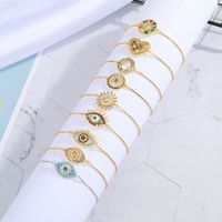 Foreign Trade New Colorful Zircon Eye Bracelet Brazilian Style Religious Personality Simple Multi-color Adjustable Bracelet main image 1