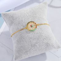Foreign Trade New Colorful Zircon Eye Bracelet Brazilian Style Religious Personality Simple Multi-color Adjustable Bracelet main image 4