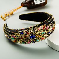 Autumn And Winter New Wide-brimmed Full Diamond Headband Retro Bangs Headband Wholesale main image 4