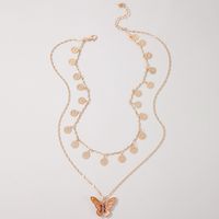Fashion Multi-layer Wild Disc Butterfly Alloy Necklace Clavicle Chain main image 2