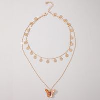 Fashion Multi-layer Wild Disc Butterfly Alloy Necklace Clavicle Chain main image 4