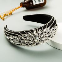 Autumn And Winter New Wide-brimmed Full Diamond Headband Retro Bangs Headband Wholesale sku image 1