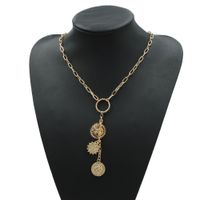 Retro Roman Gold Coin Pendant Necklace main image 1