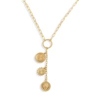 Retro Roman Gold Coin Pendant Necklace main image 6