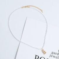Creative Letter B Metal Pendant Pearl Necklace main image 5