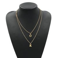 Letter K Pendant Diamond Fashion Necklace main image 2