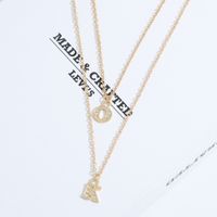 Letter K Pendant Diamond Fashion Necklace main image 5