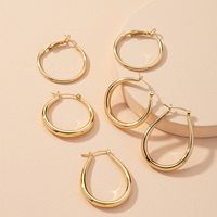 Korean Dongdaemun Simple Graceful And Fashionable Geometric Round Ring Earrings Earrings Female Online Influencer Ins Hip Hop Street Snap Earrings main image 3