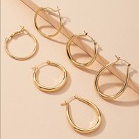 Korean Dongdaemun Simple Graceful And Fashionable Geometric Round Ring Earrings Earrings Female Online Influencer Ins Hip Hop Street Snap Earrings main image 5