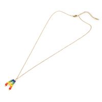 Stainless Steel Pendant Rainbow Beaded 26 Letter Necklace main image 2