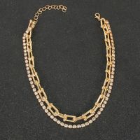Alloy Diamond U-shaped Bamboo Necklace main image 5