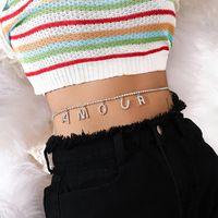 Simple Sexy Point Diamond Letters Amour Body Chain main image 1