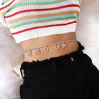 Simple Sexy Point Diamond Letters Amour Body Chain main image 2