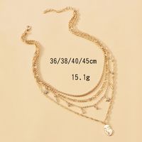 Collier Multicouche Pendentif Visage Mode main image 3