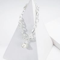 Alloy Thick Chain Pearl Pendant Necklace main image 6