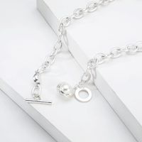 Alloy Thick Chain Pearl Pendant Necklace main image 4
