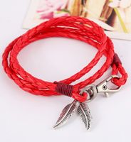 Fashion New Hand-woven Ethnic Leather Bracelet sku image 1