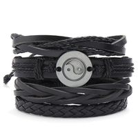Simple Hand-woven Gossip Leather Bracelet sku image 1