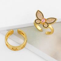 Butterfly Micro-inlaid Zircon Open Ring main image 6