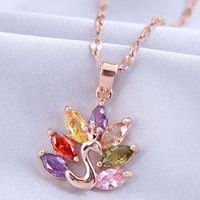 Fashion Peacock Colored Zircon Necklace main image 4