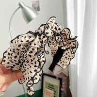 New Korean Retro Wood Ears Leopard Houndstooth Hairband main image 2