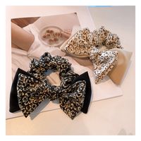 Korea Retro Chiffon Double Bow Leopard Print Hair Scrunchies main image 4