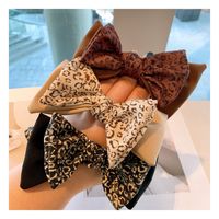 Korea Retro Chiffon Double Bow Leopard Print Hair Scrunchies main image 6