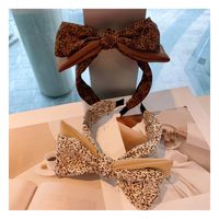 Korean Retro Leopard Print Bow Headband main image 3