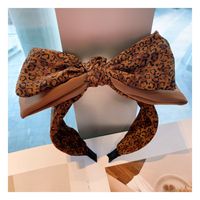 Korean Retro Leopard Print Bow Headband main image 4