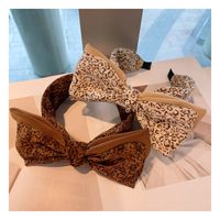 Korean Retro Leopard Print Bow Headband main image 5