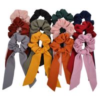 New Streamer Cotton Cloth Solid Color Hair Scrunchies Set main image 2