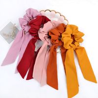 New Streamer Cotton Cloth Solid Color Hair Scrunchies Set main image 3