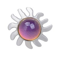 Retro Fashion Sun Ray Gemstone Temperature-sensing Opening Ring main image 6