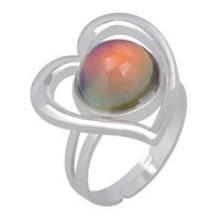 Heart Gemstone Temperature-sensing Color Change Opening Ring main image 6