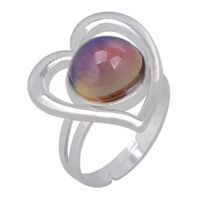 Heart Gemstone Temperature-sensing Color Change Opening Ring main image 5