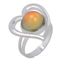 Heart Gemstone Temperature-sensing Color Change Opening Ring main image 3