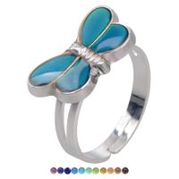 Fashion Cute Butterfly Temperature-sensing Color Opening Ring main image 1