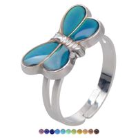 Fashion Cute Butterfly Temperature-sensing Color Opening Ring main image 2