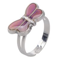 Fashion Cute Butterfly Temperature-sensing Color Opening Ring main image 6